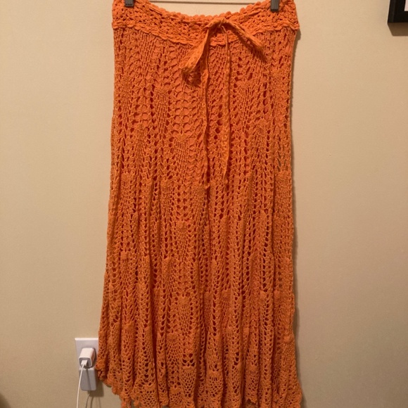 Free People Orange Maxi Skirt - Picture 4 of 11